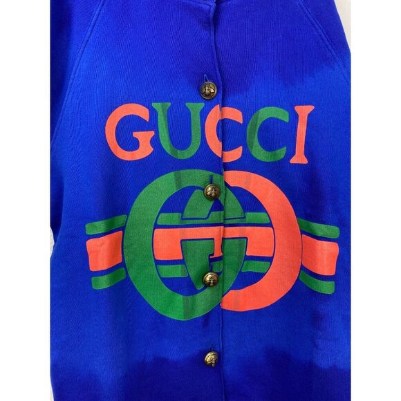 NWT Gucci Kids Logo Print cardigan In Blue Size 5 - Picture 4 of 10